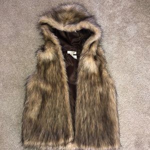 Faux Fur Hooded Vest